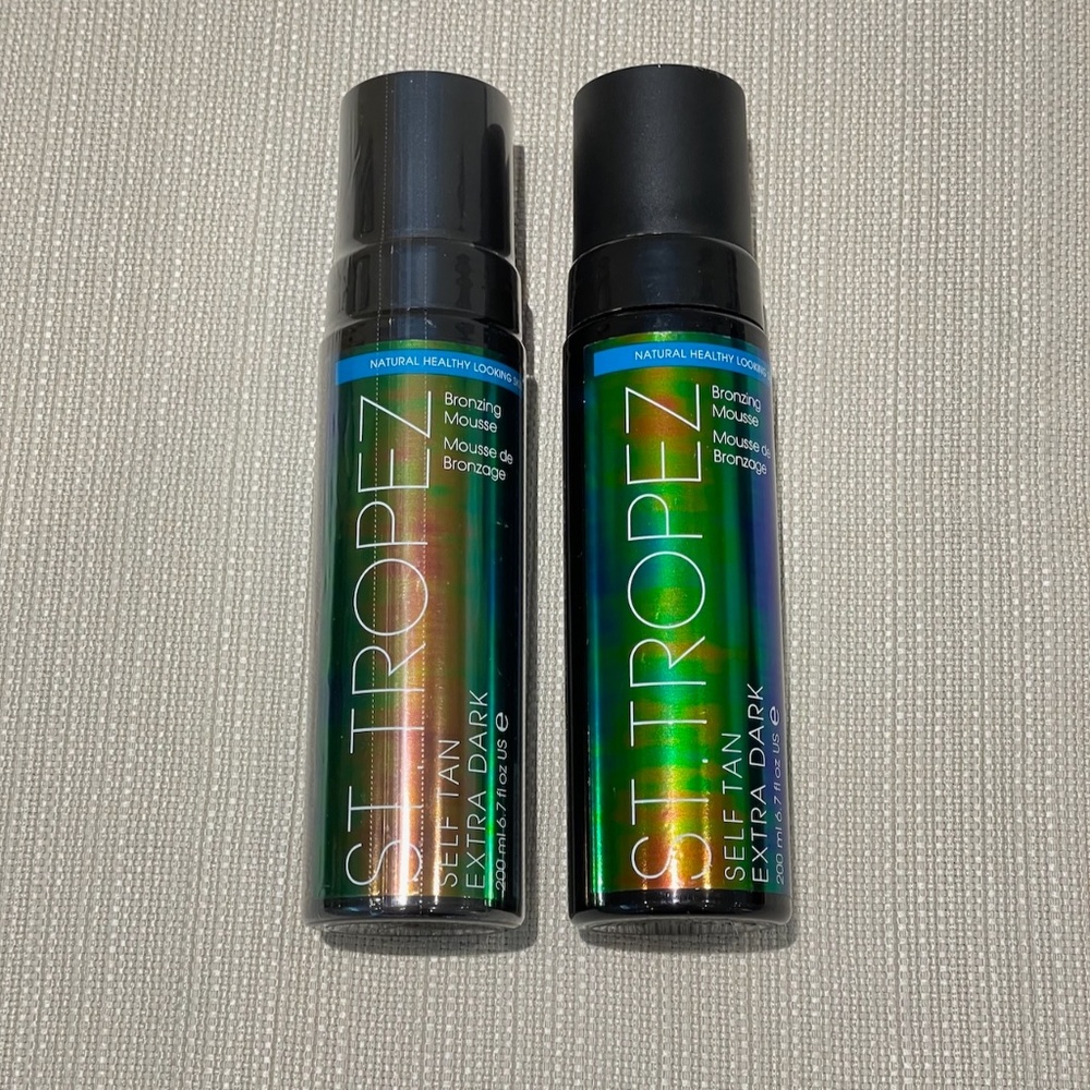 St. Tropez 200 ml Self Tan Extra Dark Bronzing Mousse, one new sealed + one open